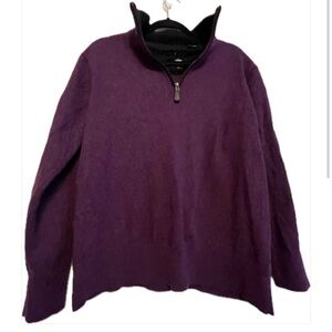 Orvis Wool Purple Quarter Zip Sweater